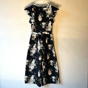 GB Girls SZ 10 Navy Floral Special event Dressy Casual Wedding Guest Preppy